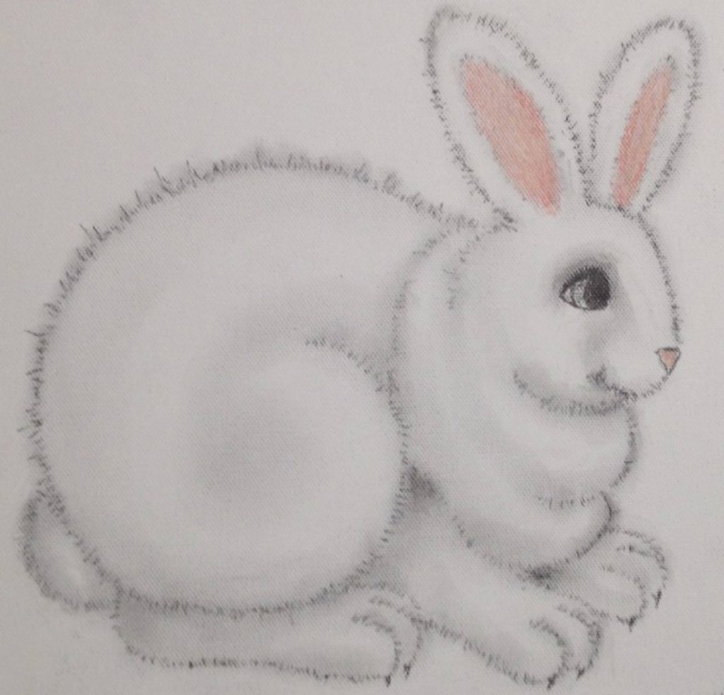 a drawing of a rabbit