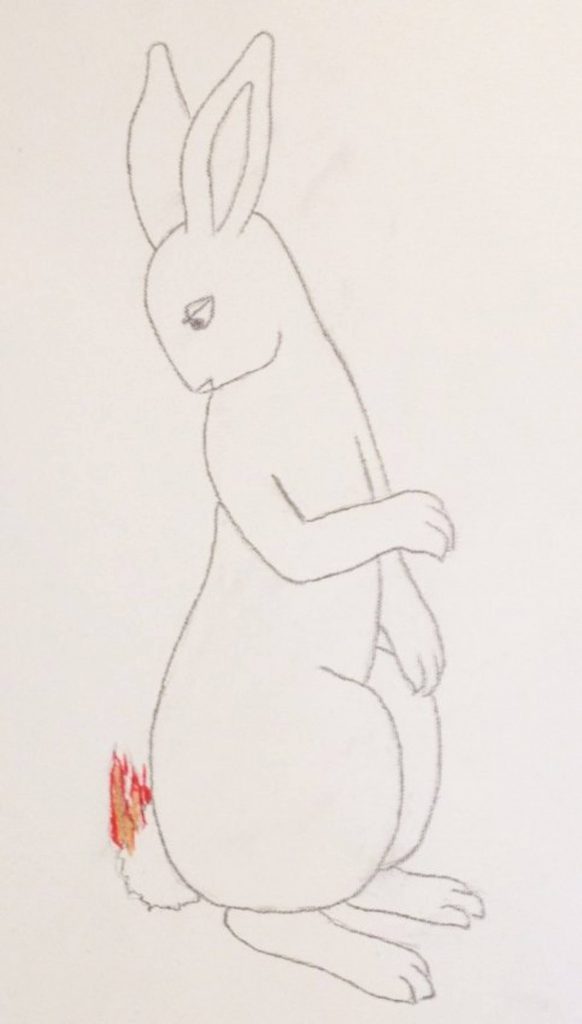 a drawing of a rabbit