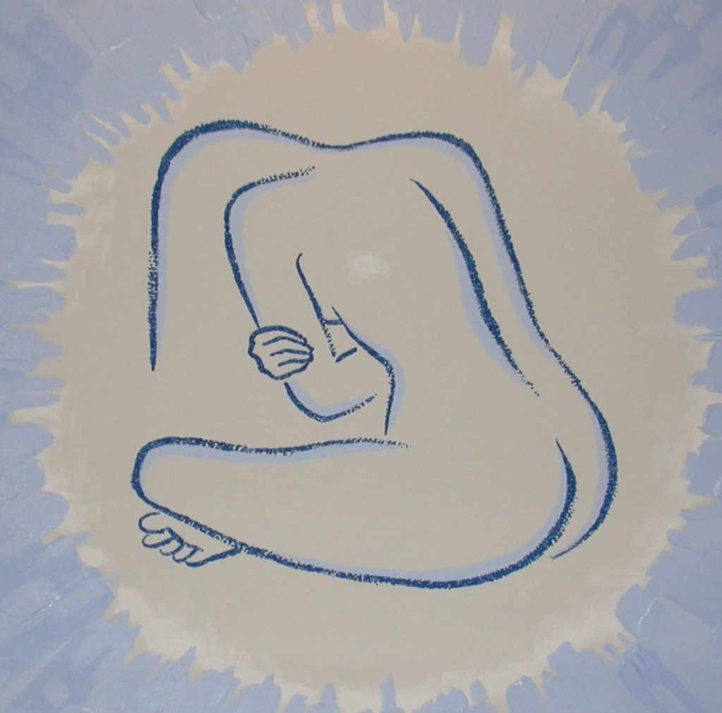 a drawing of a woman