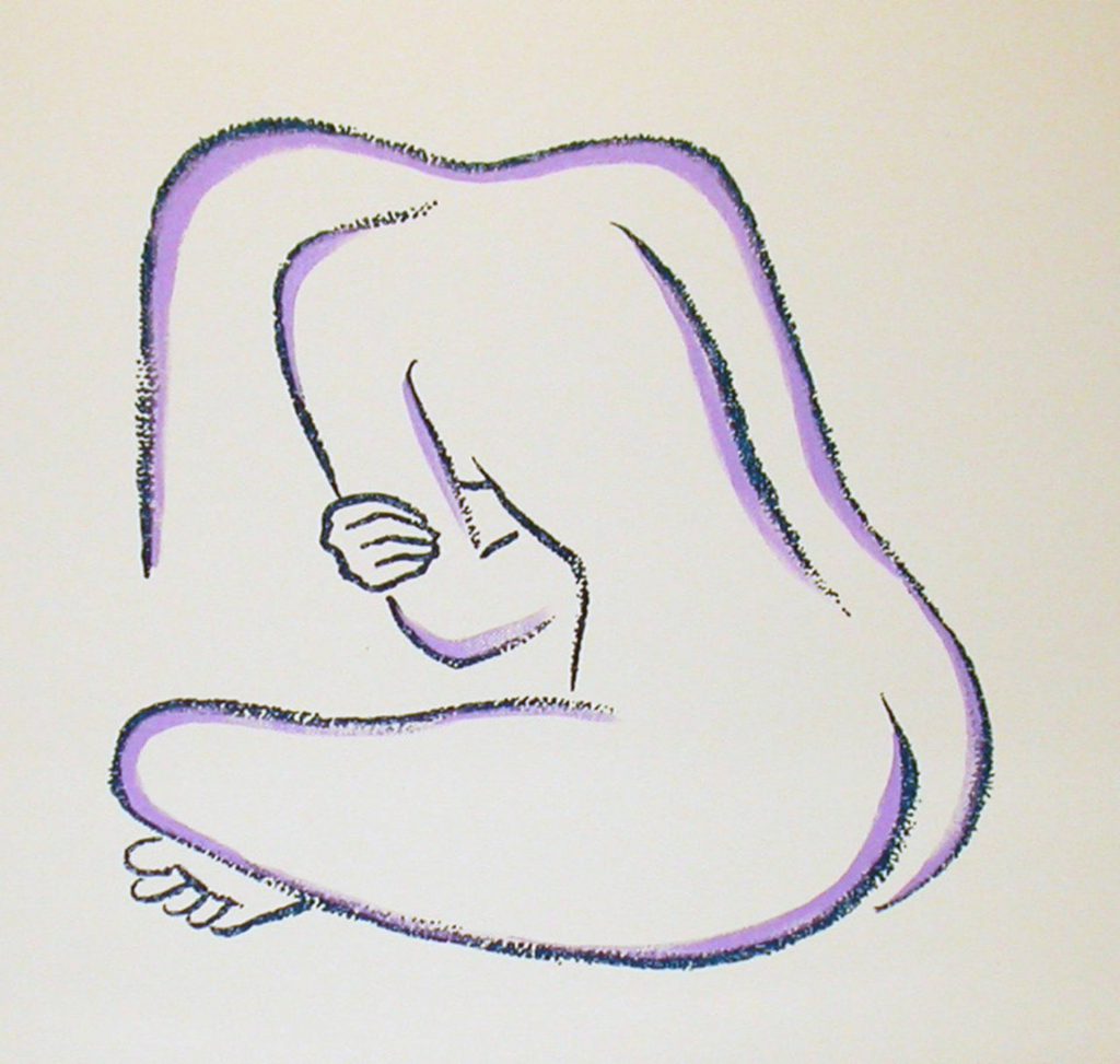 a drawing of a woman