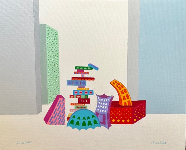 a painting of a group of boxes